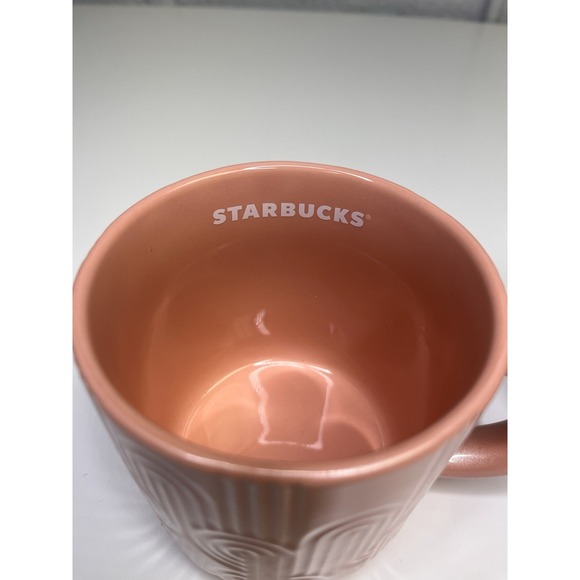 NEW Starbucks 2024 Embossed Curved Pastel Pink Pearlescent 14oz Mug SET OF 2 - Picture 4 of 11